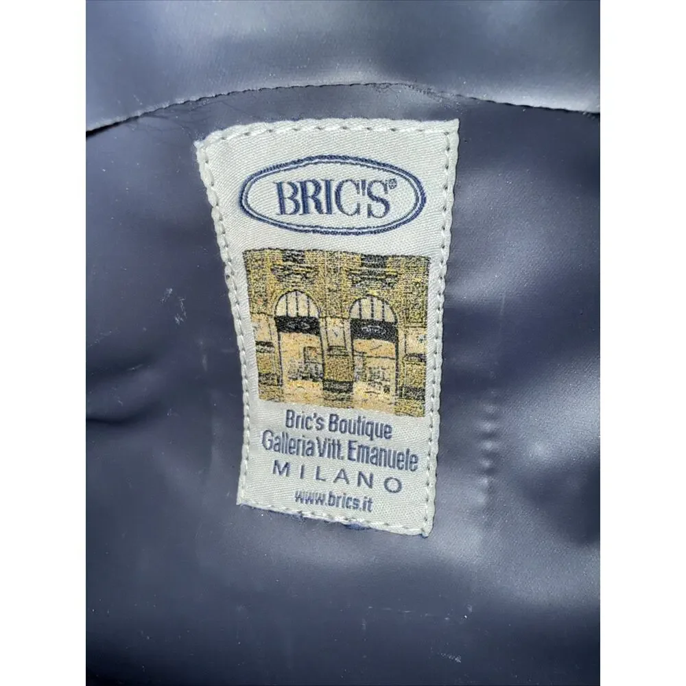 Brics Navy Nylon, Dark Brown Leather Trim, 16w 14t